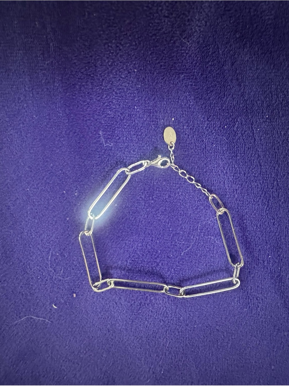 Minimal Silver Paperclip-Link Bracelet for Women